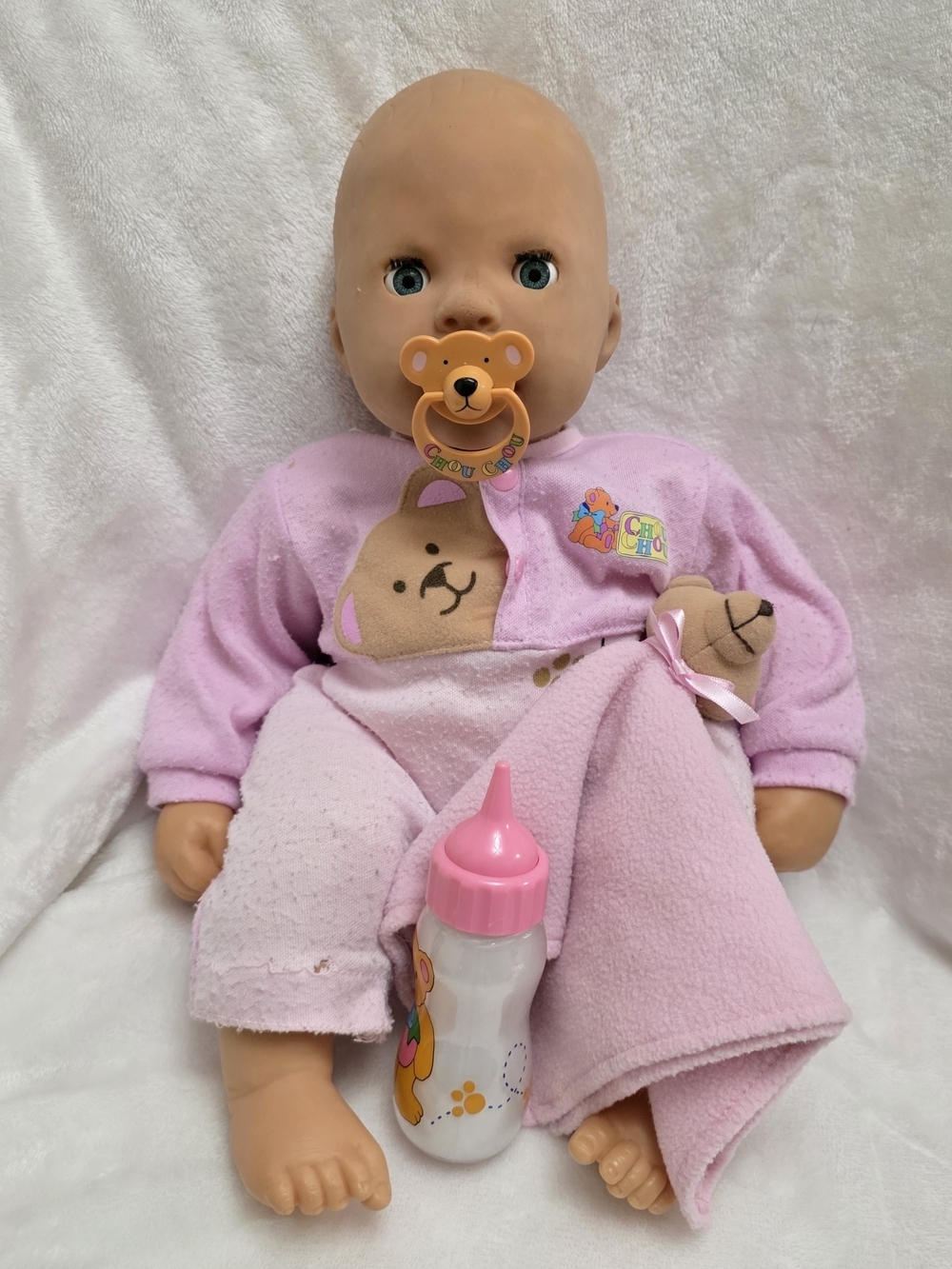 Vintage Zapf Creation Baby Love Me Chou Chou Baby Doll - TESTED & WORKS
